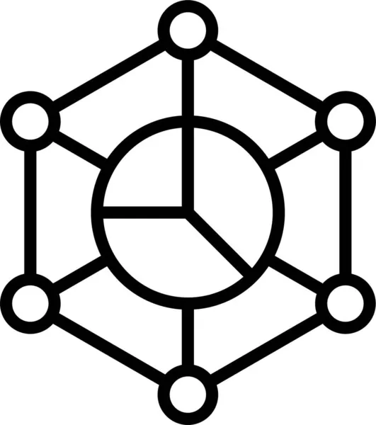 Icona Statistiche Grafico Torta — Vettoriale Stock