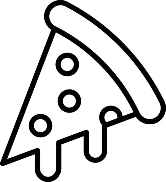 Pizza Plak Snel Pictogram Omtrek Stijl — Stockvector