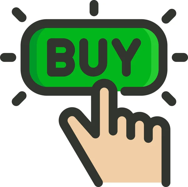 Comprar Clique Ícone Esboço Preenchido Estilo Esboço Preenchido — Vetor de Stock