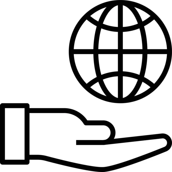 Значок Веб Сайту Всьому Світу Стилі Контур — стоковий вектор