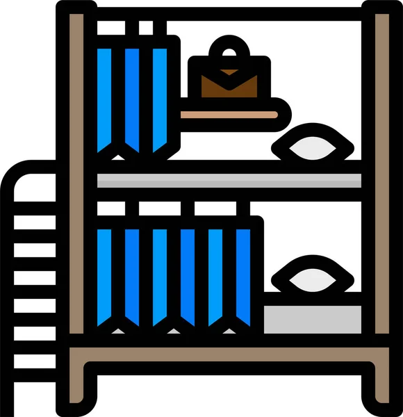 観光ホテル おもてなしカテゴリのベッド2段式ホステルのアイコン — ストックベクタ
