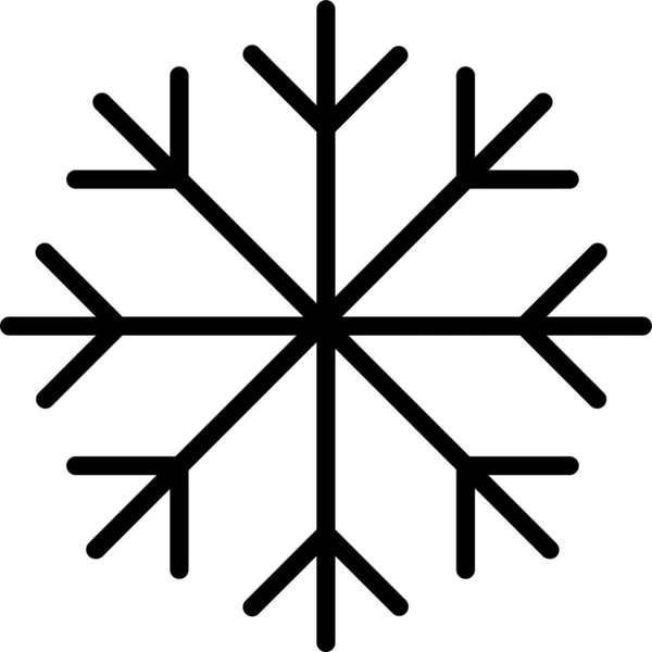 Invierno Copo Nieve Icono Frío Estilo Contorno — Archivo Imágenes Vectoriales