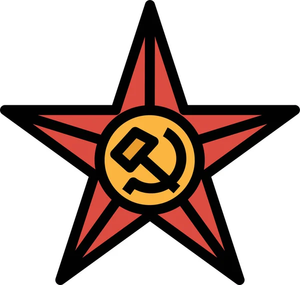 フルアウトラインスタイルの赤い図形のアイコン — ストックベクタ