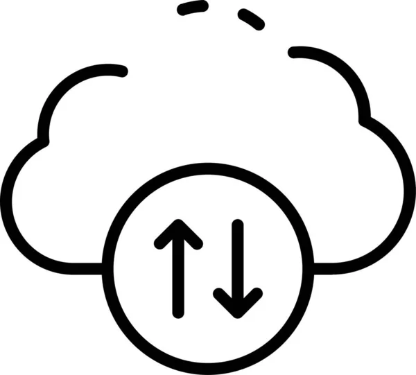 Cloud Storage Computing Icon Outline Style — Stock Vector