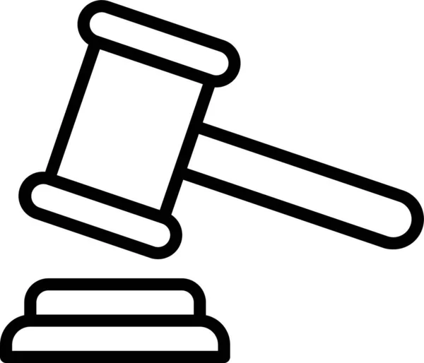 Νομικό Δικαστή Εικονίδιο Της Δικαιοσύνης Στυλ Περίγραμμα — Διανυσματικό Αρχείο