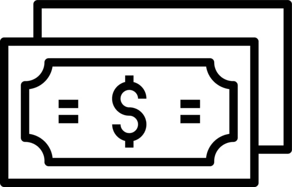 Argent Comptant Argent Icône Dans Style Contour — Image vectorielle