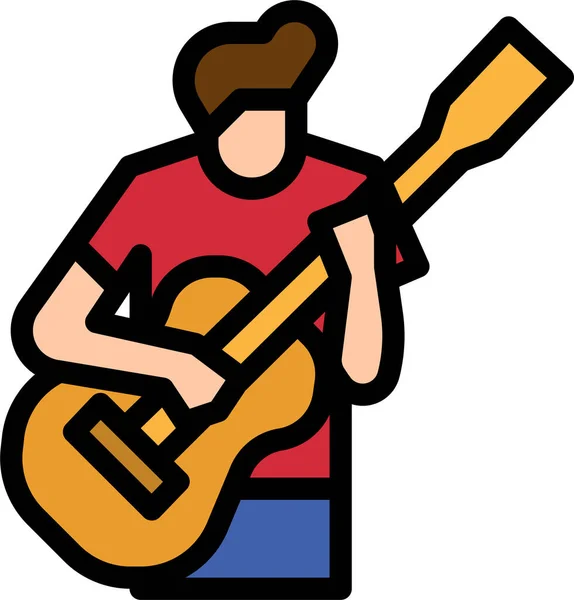 Acoustic Guitar Multimedia Icon — Stock Vector