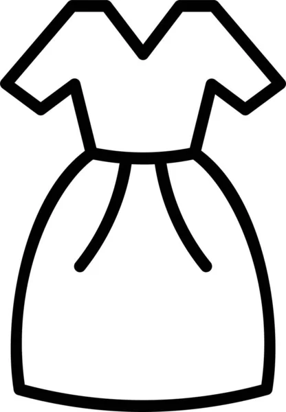 Vestido Moda Femenina Icono Estilo Del Esquema — Vector de stock