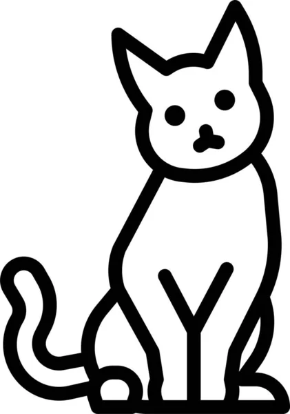 Gato Animal Animal Icono Estilo Del Esquema — Archivo Imágenes Vectoriales