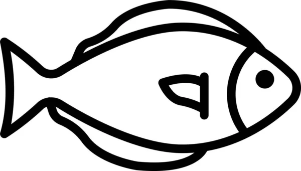 Ícone Frutos Mar Aquáticos Peixes Estilo Esboço —  Vetores de Stock