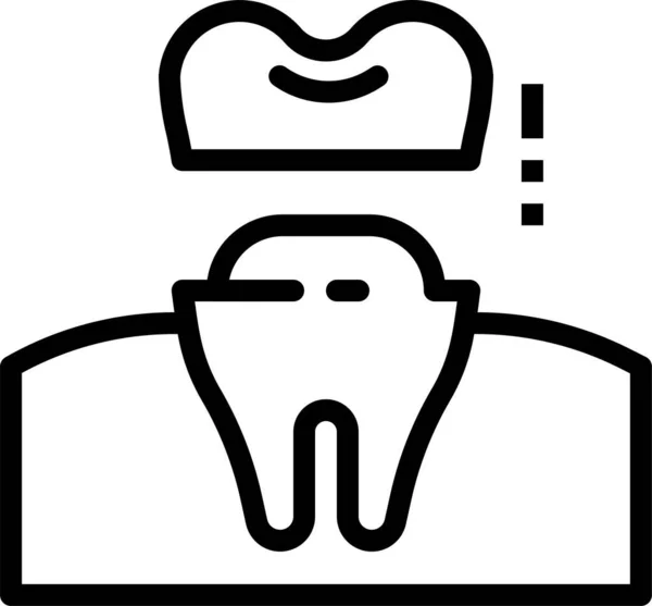 Икона Стоматолога Короны Стиле Наброска — стоковый вектор