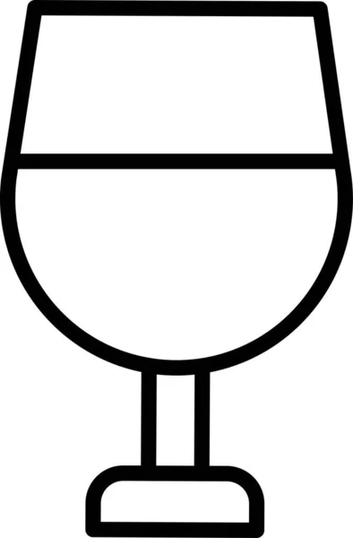 Verre Vin Alcool Icône Dans Style Contour — Image vectorielle