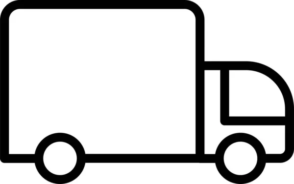 Ikon Transportasi Truk Pengiriman Dalam Gaya Outline - Stok Vektor
