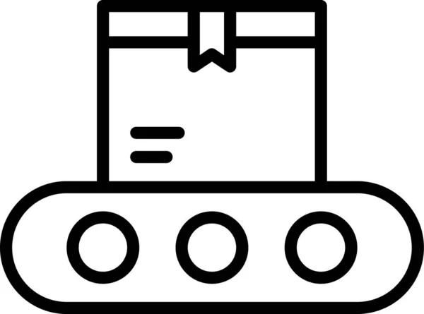 Conveyor Delivery Box Icon Outline Style — Stock Vector