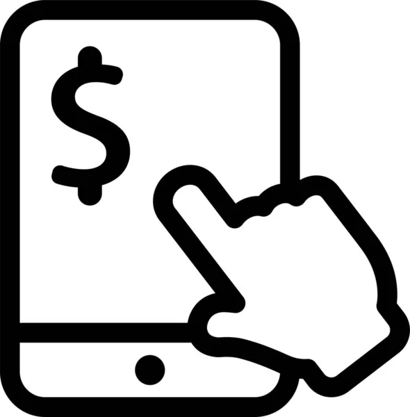Иконка Мобильного Банкинга Стиле Абриджа — стоковый вектор