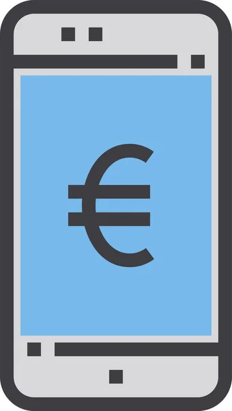 Иконка Евро Стиле Заполненного Контура — стоковый вектор