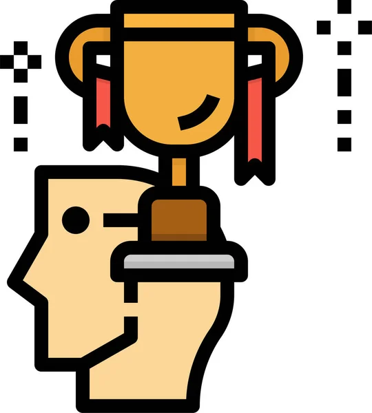 Award Trophy Winner Icon Filled Outline Style — Stock Vector