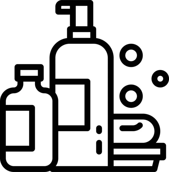 Bathing Beauty Bottles Icon Outline Style — Stock Vector