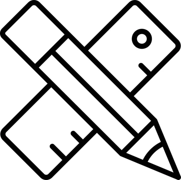 Bleistift Schreiben Lineal Symbol — Stockvektor