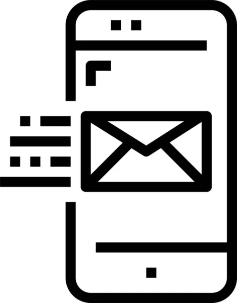 Ícone Carta Comunicação Mail Estilo Esboço — Vetor de Stock