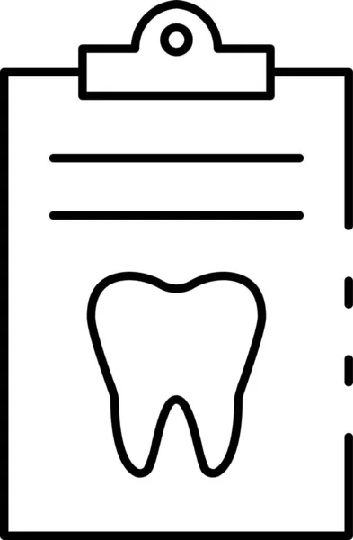 Zahnzähne Clipboard Symbol Outline Stil — Stockvektor