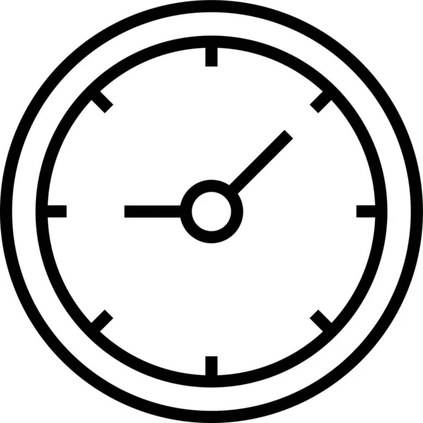 Horloge Tijd Uur Pictogram Omtrek Stijl — Stockvector