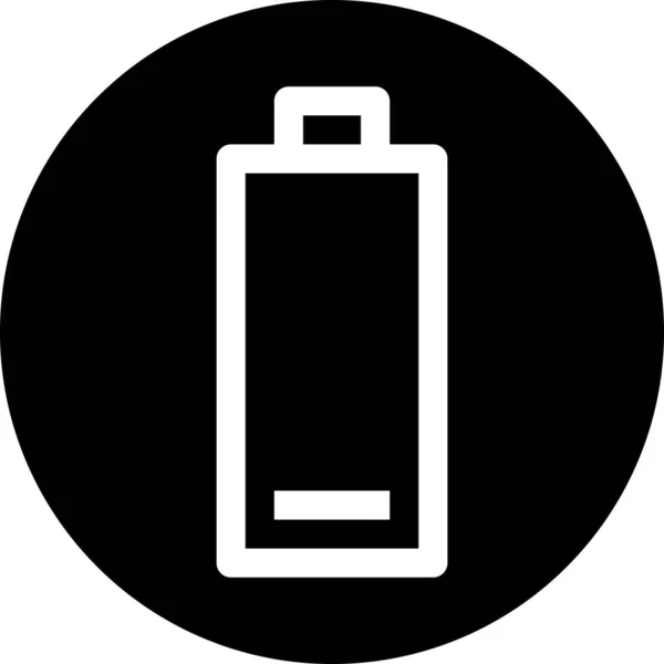 Batterij Essentiële Onderste Pictogram Massieve Stijl — Stockvector