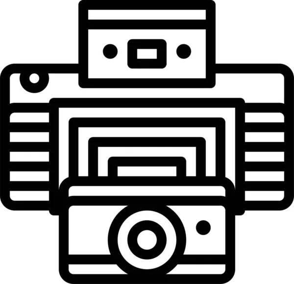 Camera Instax Foto Pictogram Omtrek Stijl — Stockvector