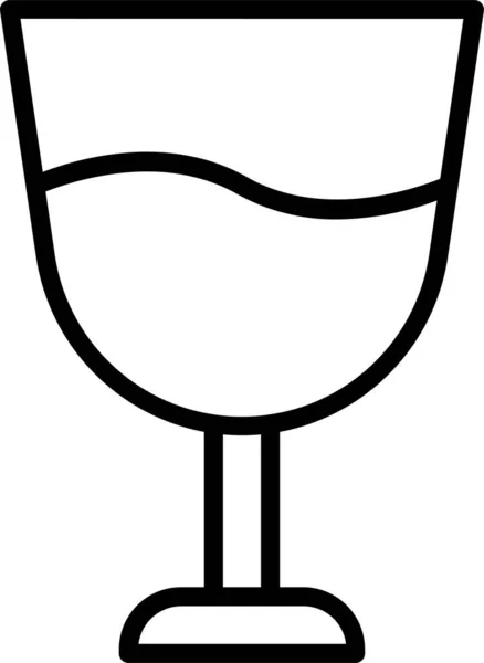 Vin Verre Boisson Icône Dans Style Contour — Image vectorielle