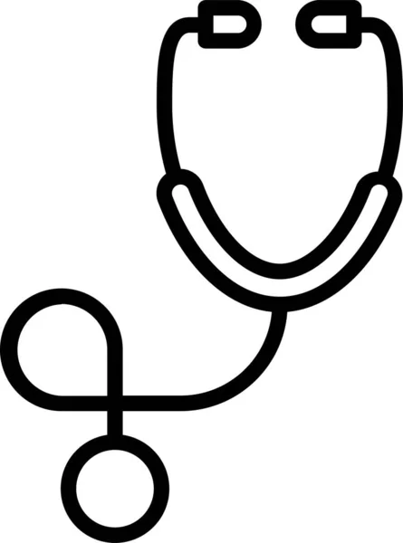 Іконка Медичного Фонендоскопа Лікаря Контурному Стилі — стоковий вектор