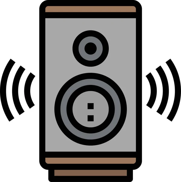 Icono Sonido Multimedia Audio Estilo Contorno Lleno — Vector de stock