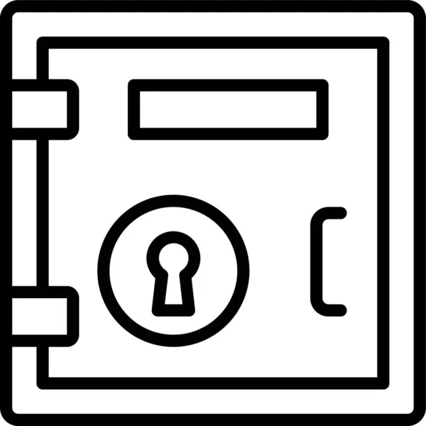 Ícone Segurança Caixa Segurança Estilo Esboço — Vetor de Stock