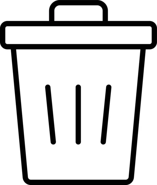 Trash Garbage Bin Icon Outline Style — Stock Vector