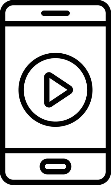 Botón Reproducción Icono Vídeo Estilo Esquema — Vector de stock