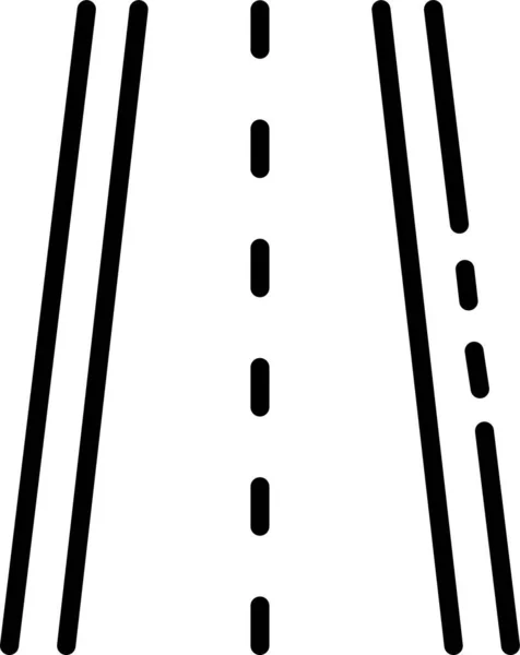 Ikona Drogi Utwór Autostrady Stylu Zarysu — Wektor stockowy