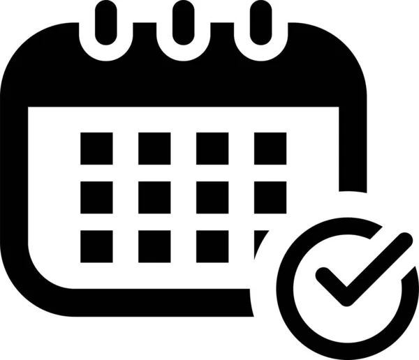 Appuntamento Calendario Eventi Icona Stile Solido — Vettoriale Stock