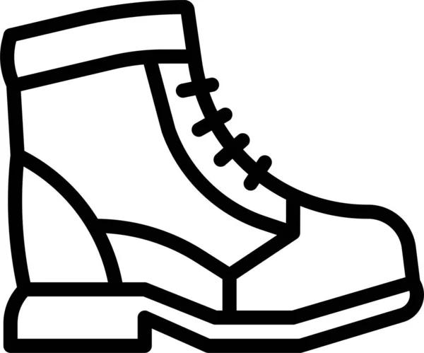 Boot Footwear Fashion Icon Outline Style — Stock Vector