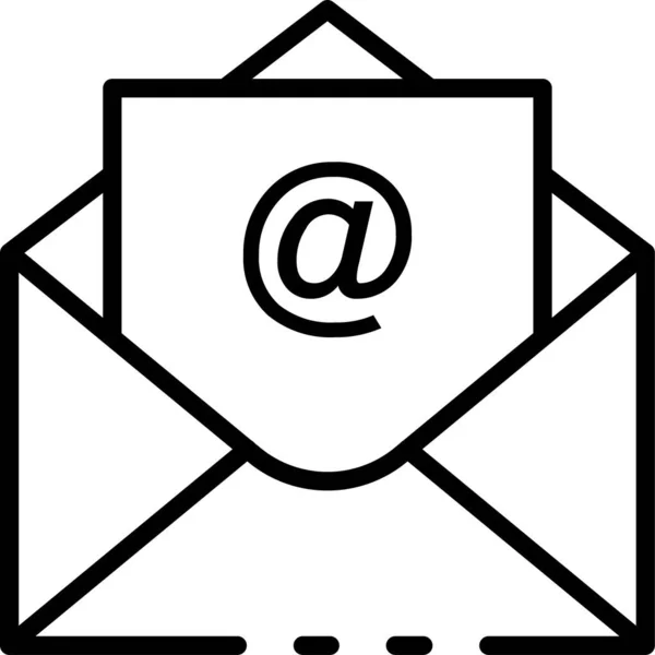 Icône Enveloppe Message Internet Dans Style Contour — Image vectorielle