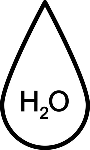 H2O Drop Water Icoon — Stockvector