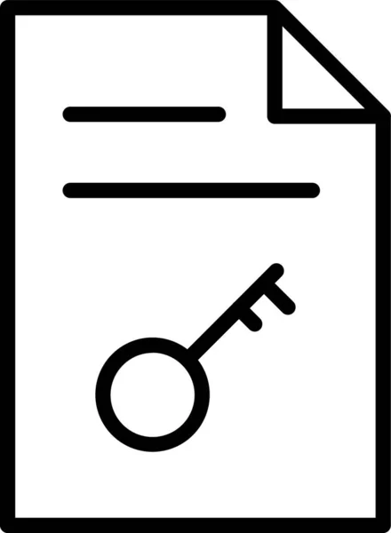 Papieren Document Bestand Pictogram Omtrek Stijl — Stockvector