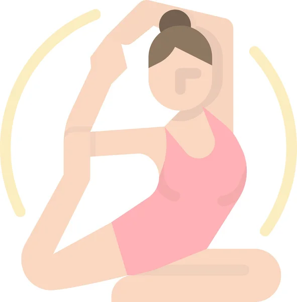 Oefening Meditatie Ontspannen Pictogram Platte Stijl — Stockvector