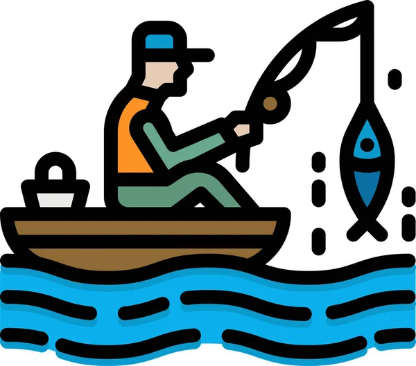 Competição Ícone Pesca Peixe — Vetor de Stock