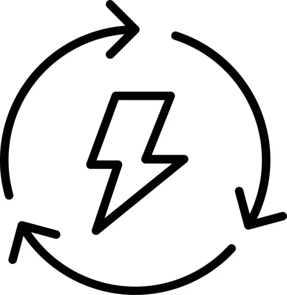 Flash Trueno Icono Eléctrico Estilo Contorno — Archivo Imágenes Vectoriales