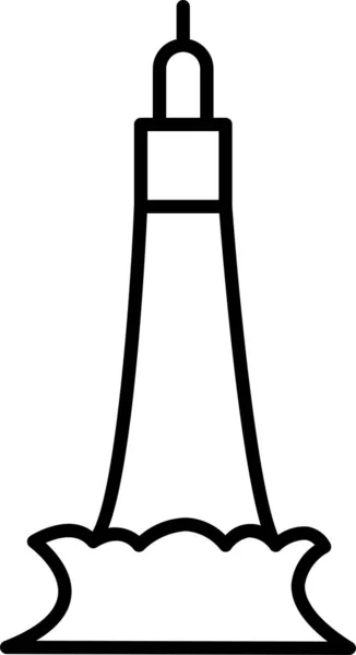 Minar Islamisk Monument Ikon — Stock vektor