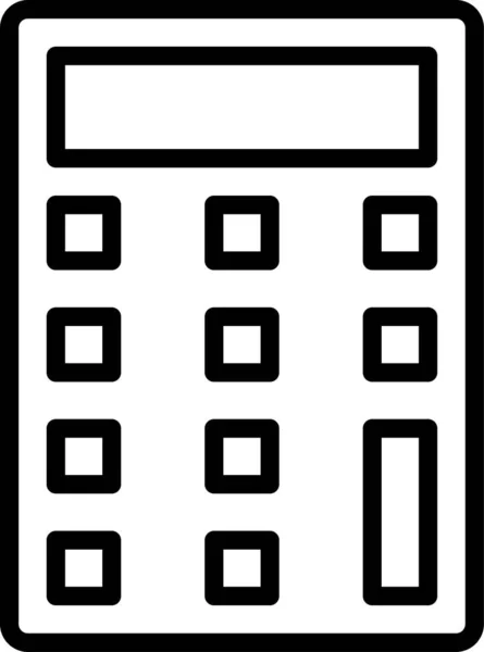 Miniräknare Matematik Teknik Ikon Kontur Stil — Stock vektor