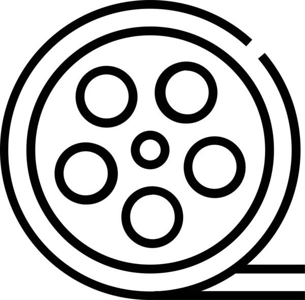 Carrete Película Icono Cine Estilo Esquema — Archivo Imágenes Vectoriales