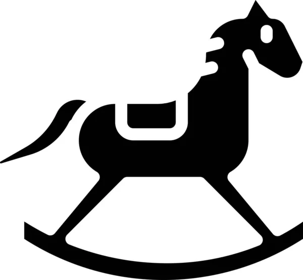 Ikona Koń Konik Kołysanie Rodzinie Domu Kategorii — Wektor stockowy