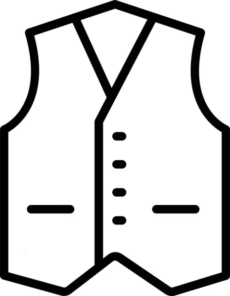 Κοστούμι Γιλέκο Αμάνικο Εικονίδιο Στυλ Περίγραμμα — Διανυσματικό Αρχείο