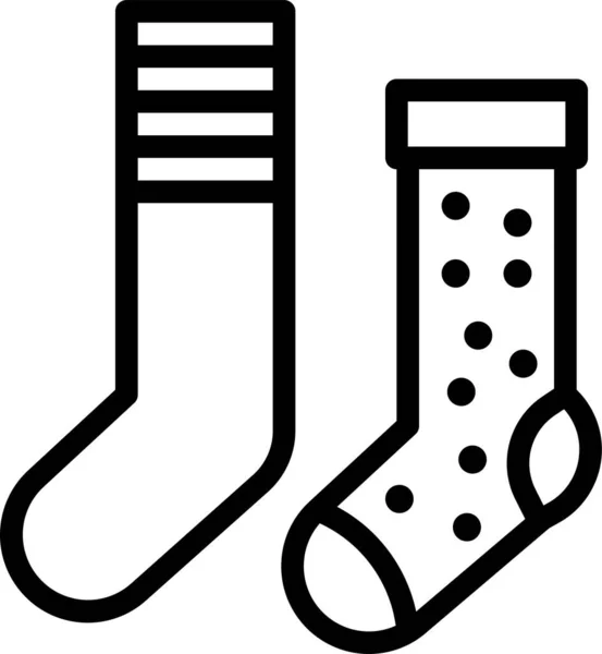Значок Шкарпетки Шкарпетки Одягу Контурному Стилі — стоковий вектор