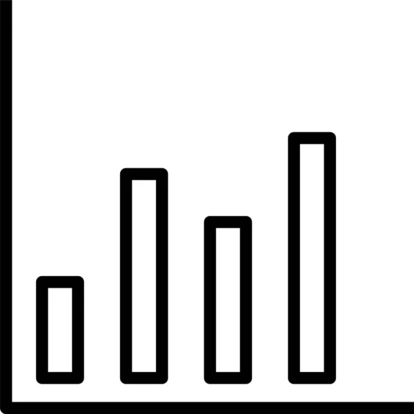 Statistik Stapeldiagram Ikon Översikt Stil — Stock vektor